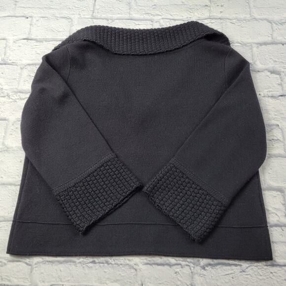 CAbi Black Jackie O Cropped Wool Blend Cardigan style #502 size Medium - Picture 4 of 16